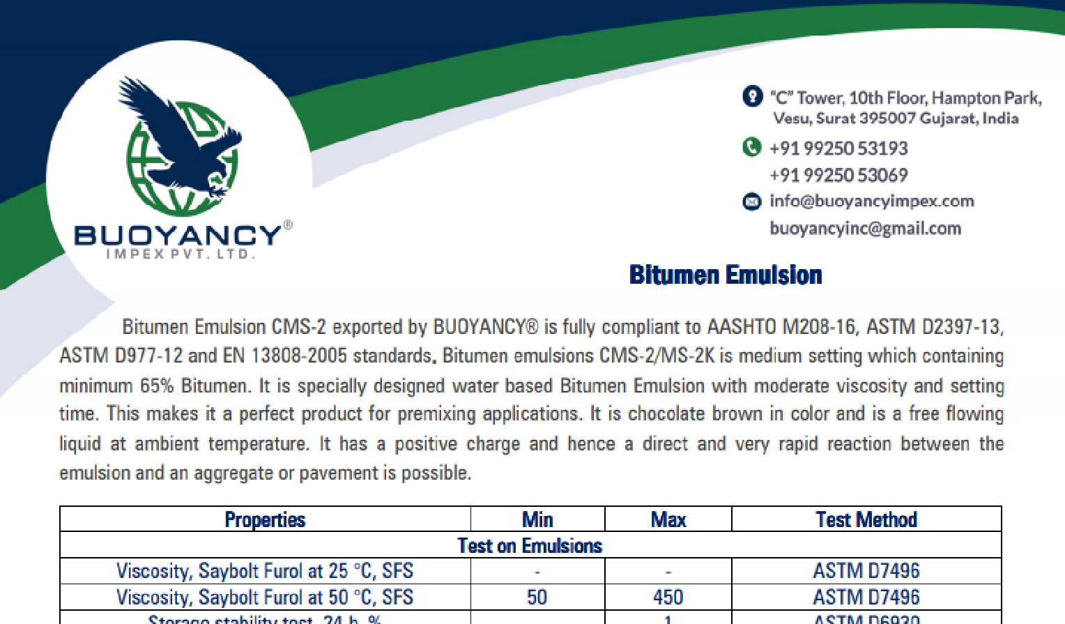 CMS-2/MS-2K (Emulsion Bitumen)